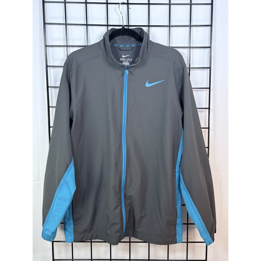 Nike Dri-Fit Team Track Woven Jacket Mens L‎ Anthracite Blue Activewear Athletic